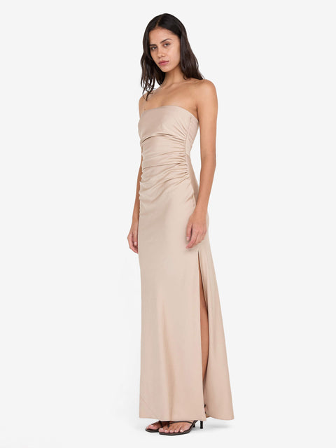 ETERNITY STRAPLESS MAXI DRESS - SAND
