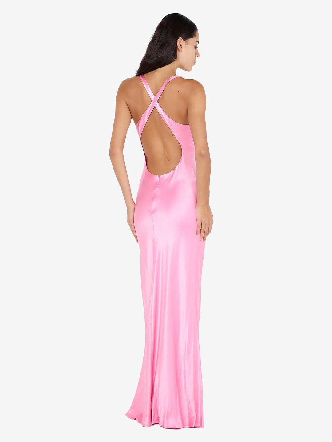 MAXINA CROSSOVER DRESS - CANDY PINK