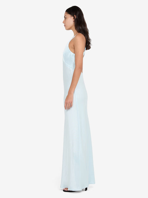 THE DREAMER V NECK DRESS - ARCTIC BLUE