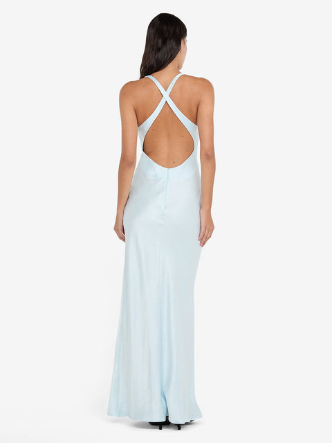 THE DREAMER V NECK DRESS - ARCTIC BLUE