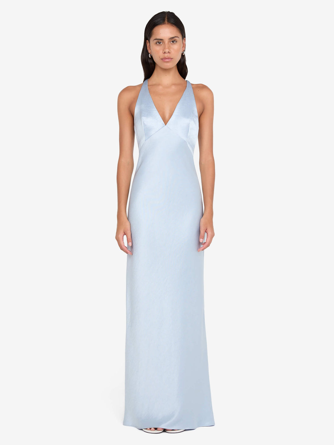 bec and bridge satin dress Rent Bec & Bridge Steele Blue Indra Satin Maxi Dress