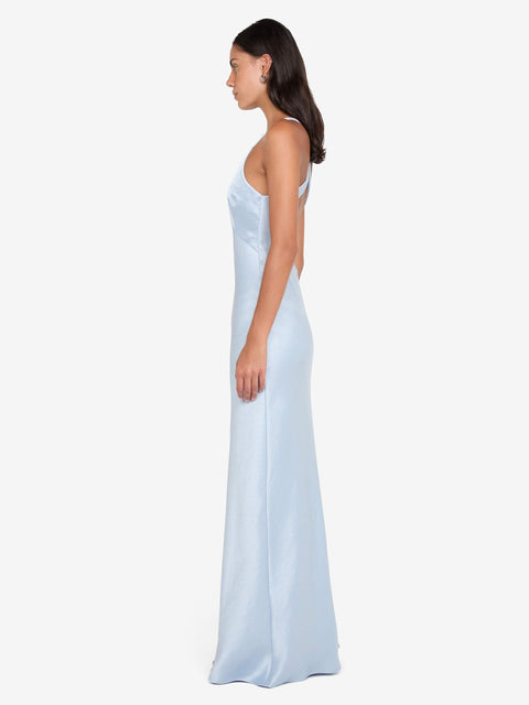 THE DREAMER V NECK DRESS - DUSTY BLUE
