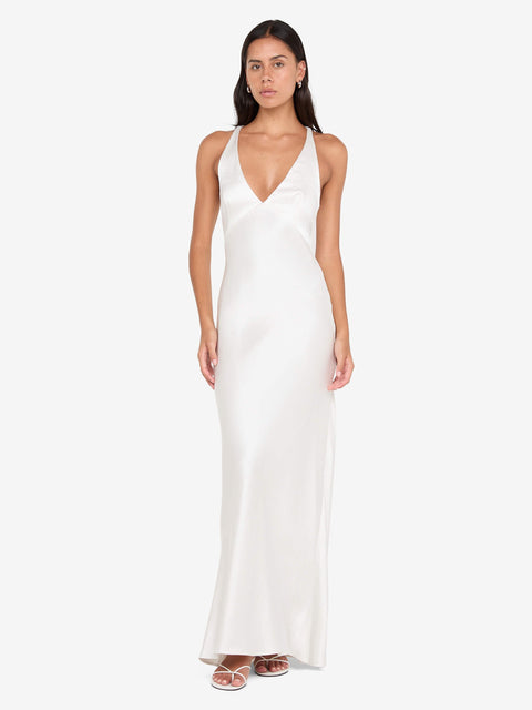 THE DREAMER V NECK DRESS - IVORY