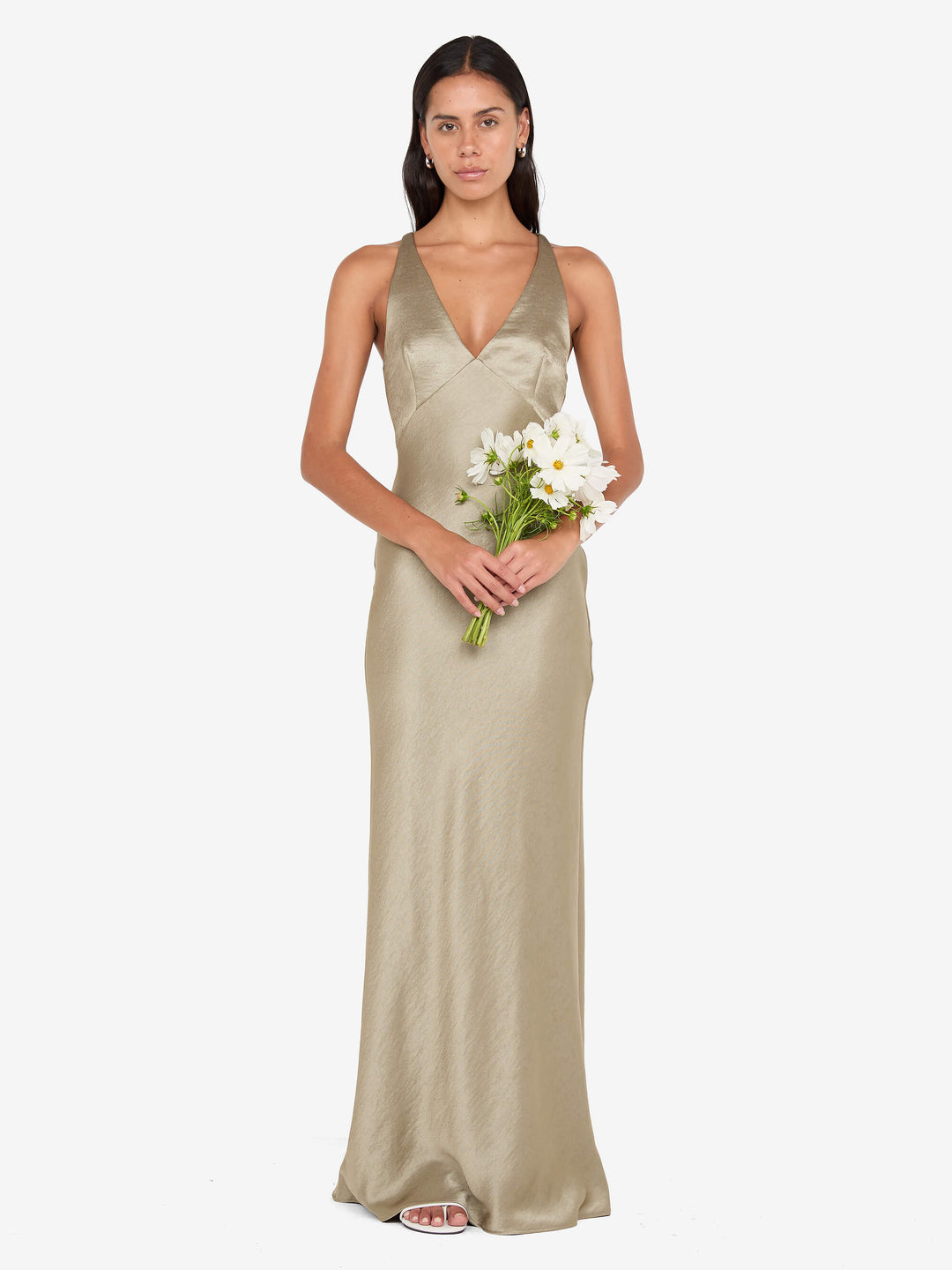 THE DREAMER V NECK DRESS - SAGE