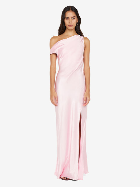 SOL ASYM DRESS - POWDER PINK