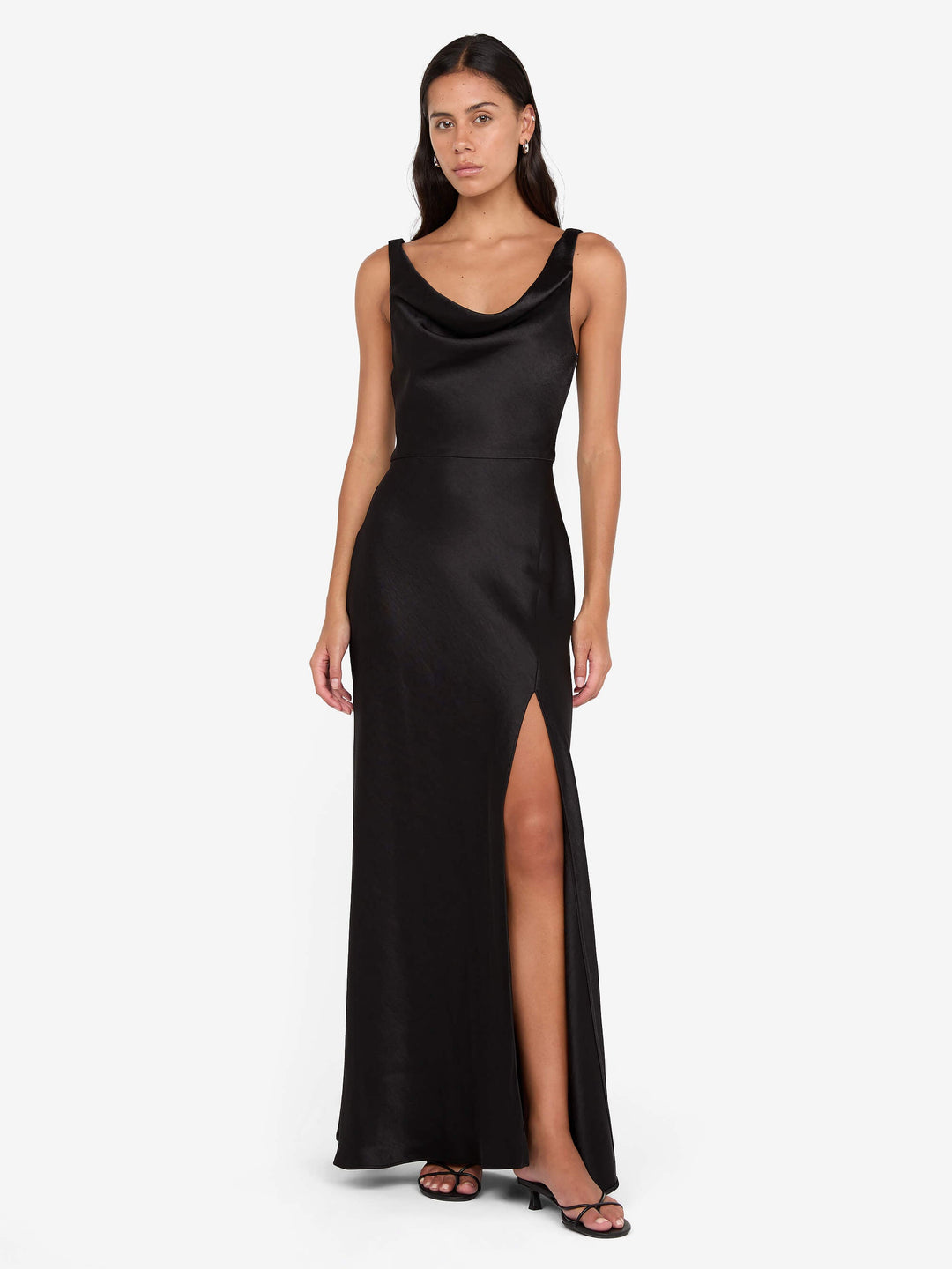 AUSTEN COWL NECK MAXI DRESS - BLACK