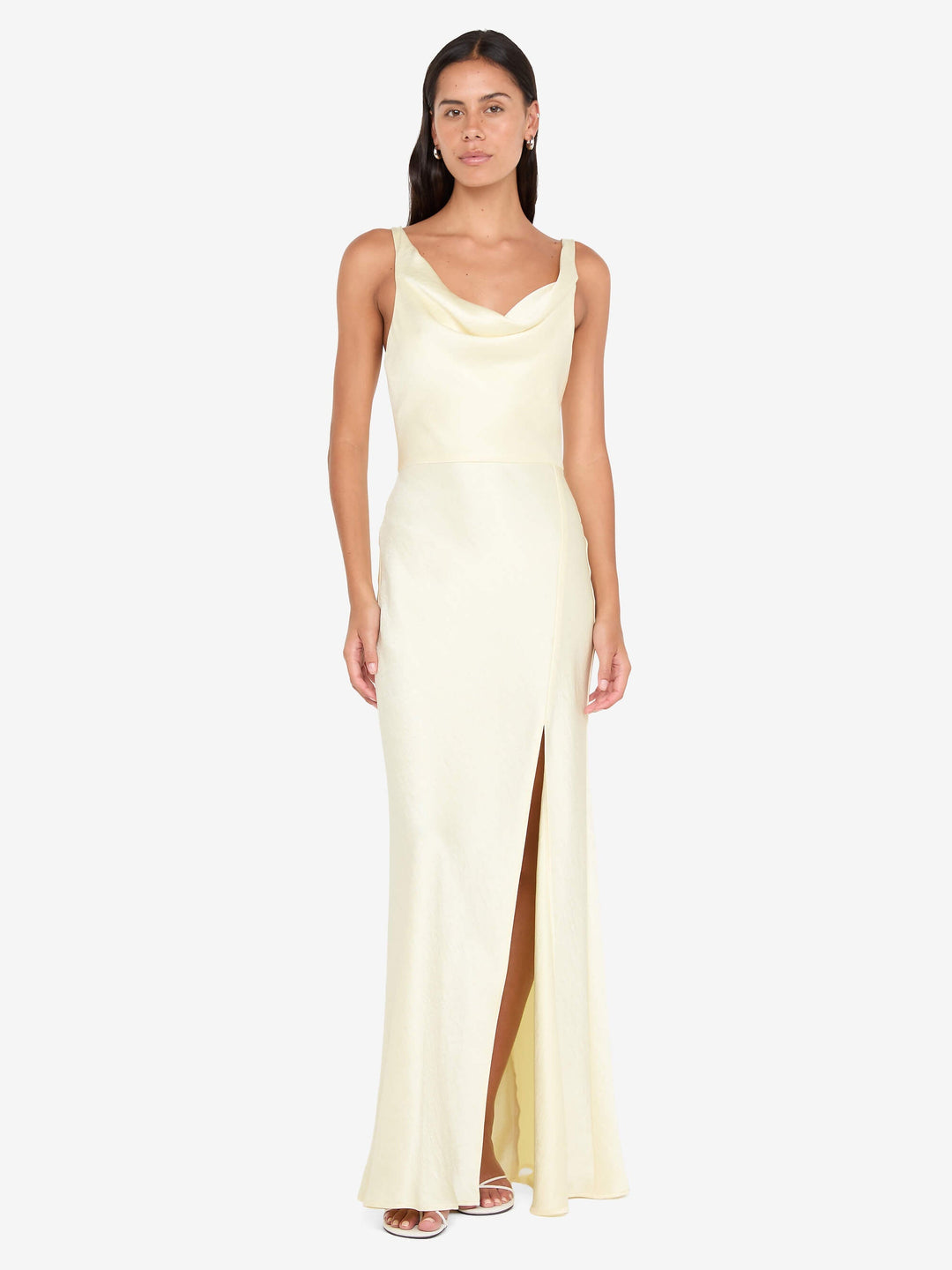 AUSTEN COWL NECK MAXI DRESS - ICE YELLOW