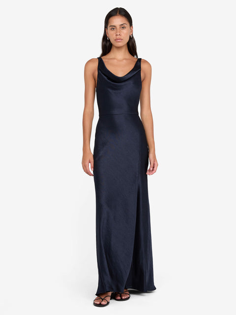 AUSTEN COWL NECK MAXI DRESS - INK