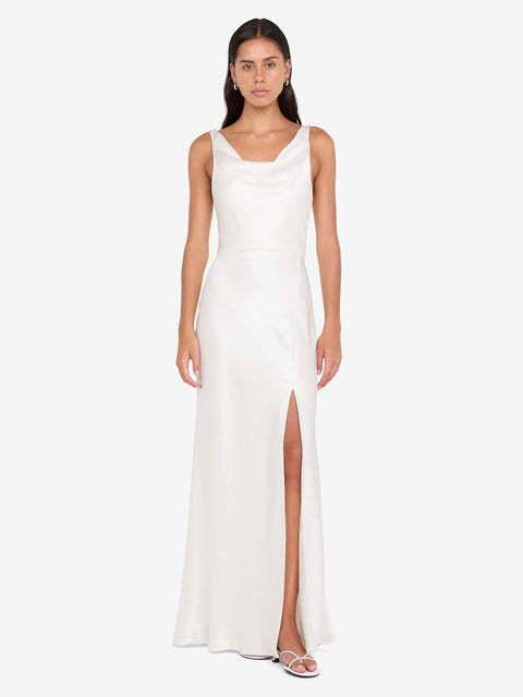 AUSTEN COWL NECK MAXI DRESS - IVORY