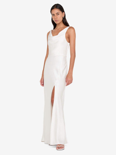 AUSTEN COWL NECK MAXI DRESS - IVORY