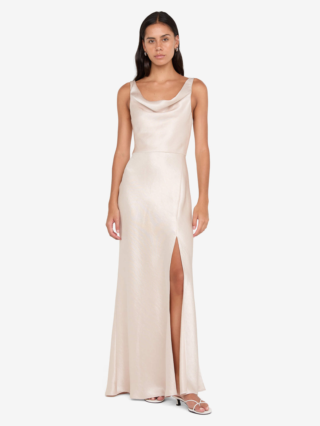 AUSTEN COWL NECK MAXI DRESS - SAND