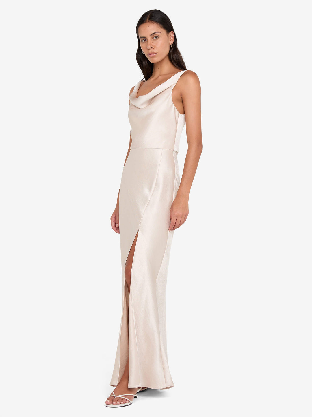 AUSTEN COWL NECK MAXI DRESS - SAND