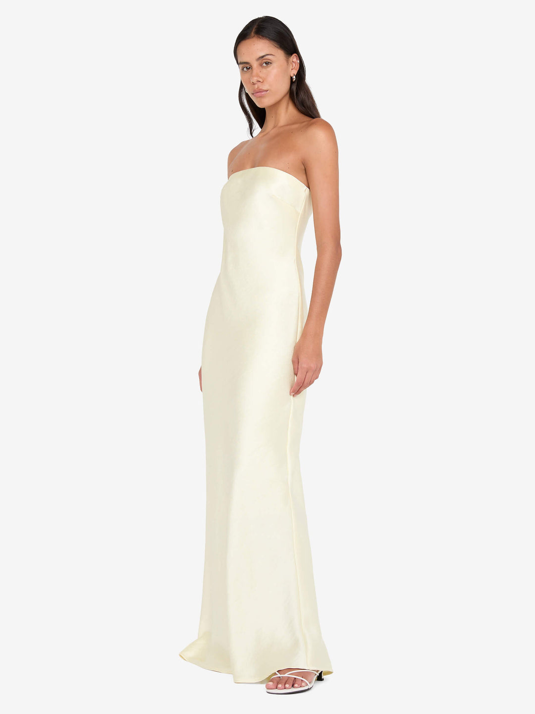 Austen Strapless Maxi Dress in Ice Yellow Austen Strapless Maxi Dress in Ice Yellow