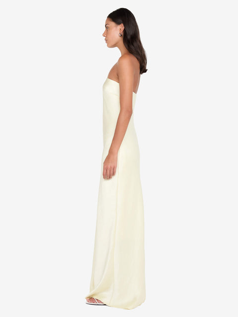 AUSTEN STRAPLESS MAXI DRESS - ICE YELLOW
