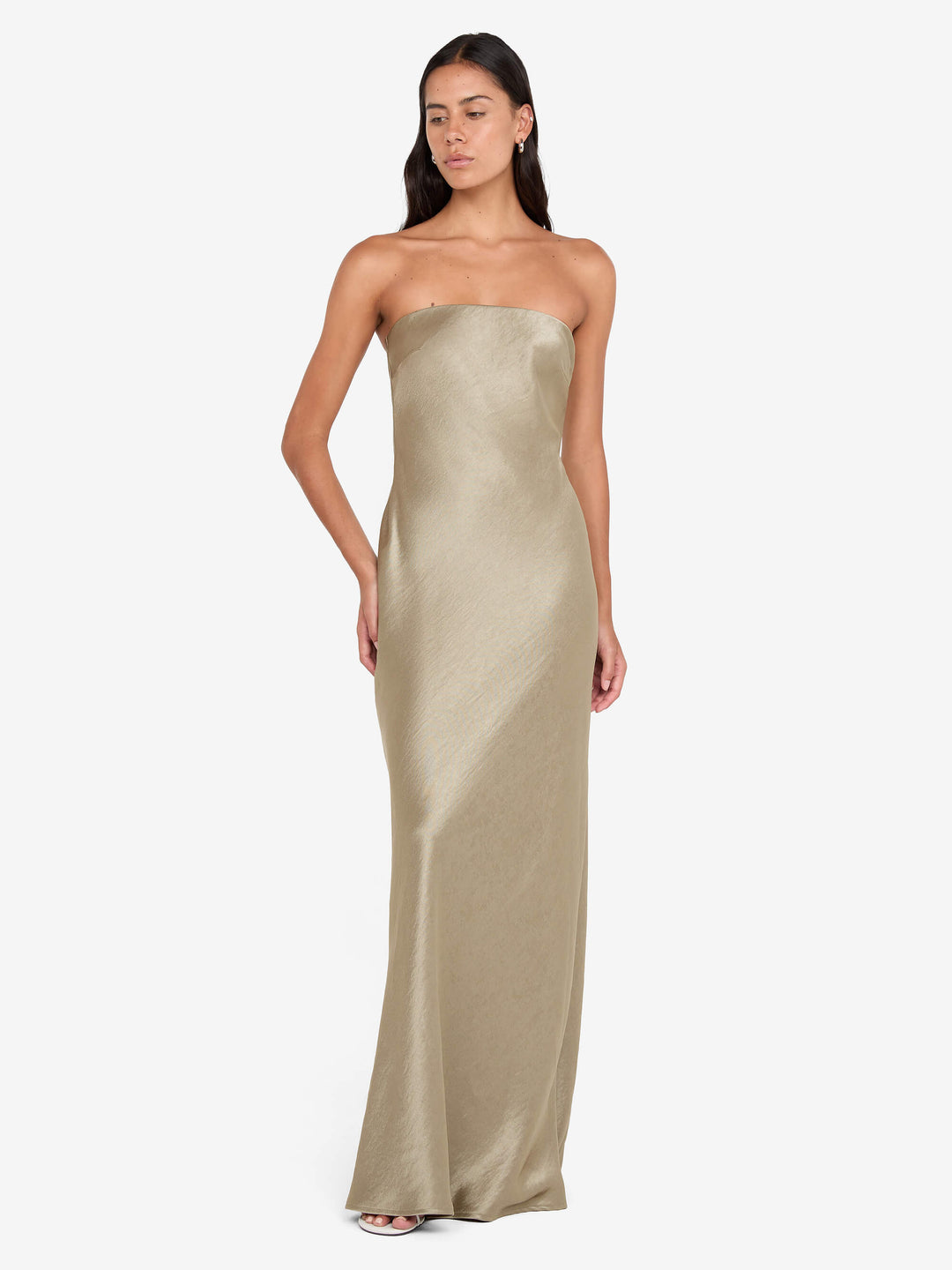 bec and bridge strapless silk dress Halle Strapless Dress in Black