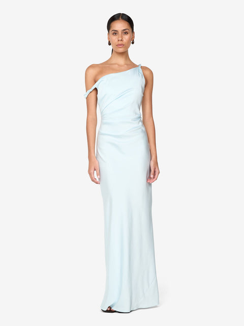 LUNETTA TWIST STRAP DRESS - ARCTIC BLUE