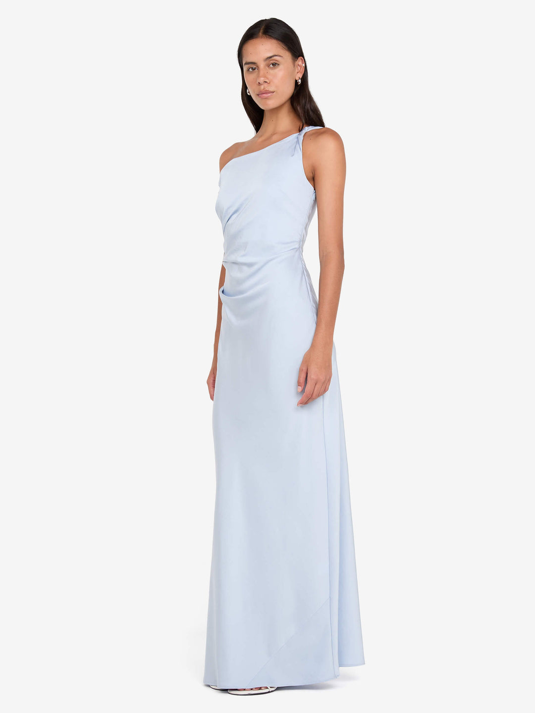 LUNETTA TWIST STRAP DRESS - DUSTY BLUE