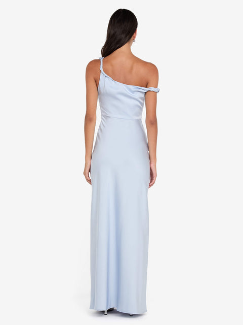 LUNETTA TWIST STRAP DRESS - DUSTY BLUE