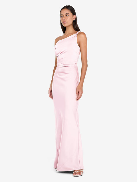 LUNETTA TWIST STRAP DRESS - POWDER PINK