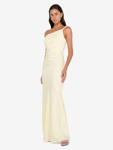 LUNETTA TWIST STRAP DRESS - ICE YELLOW