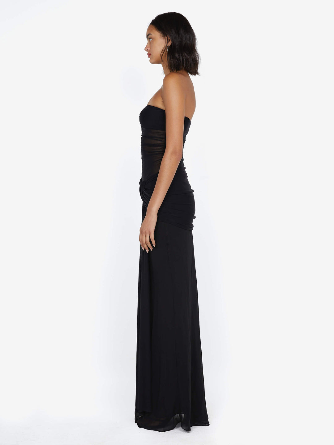 NOEMI STRAPLESS DRESS - BLACK