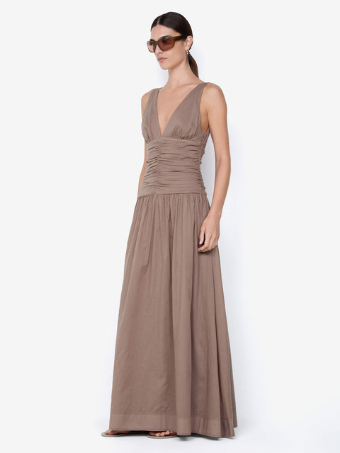 MARLOWE MAXI DRESS - TAUPEE