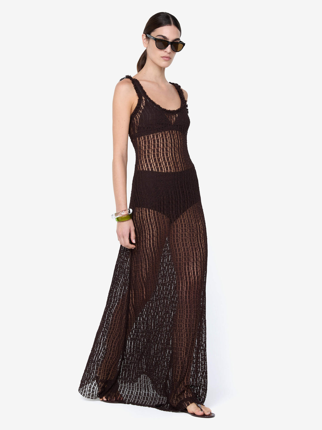 EMARETTA SCOOP MAXI DRESS - DARK CHOCOLATE