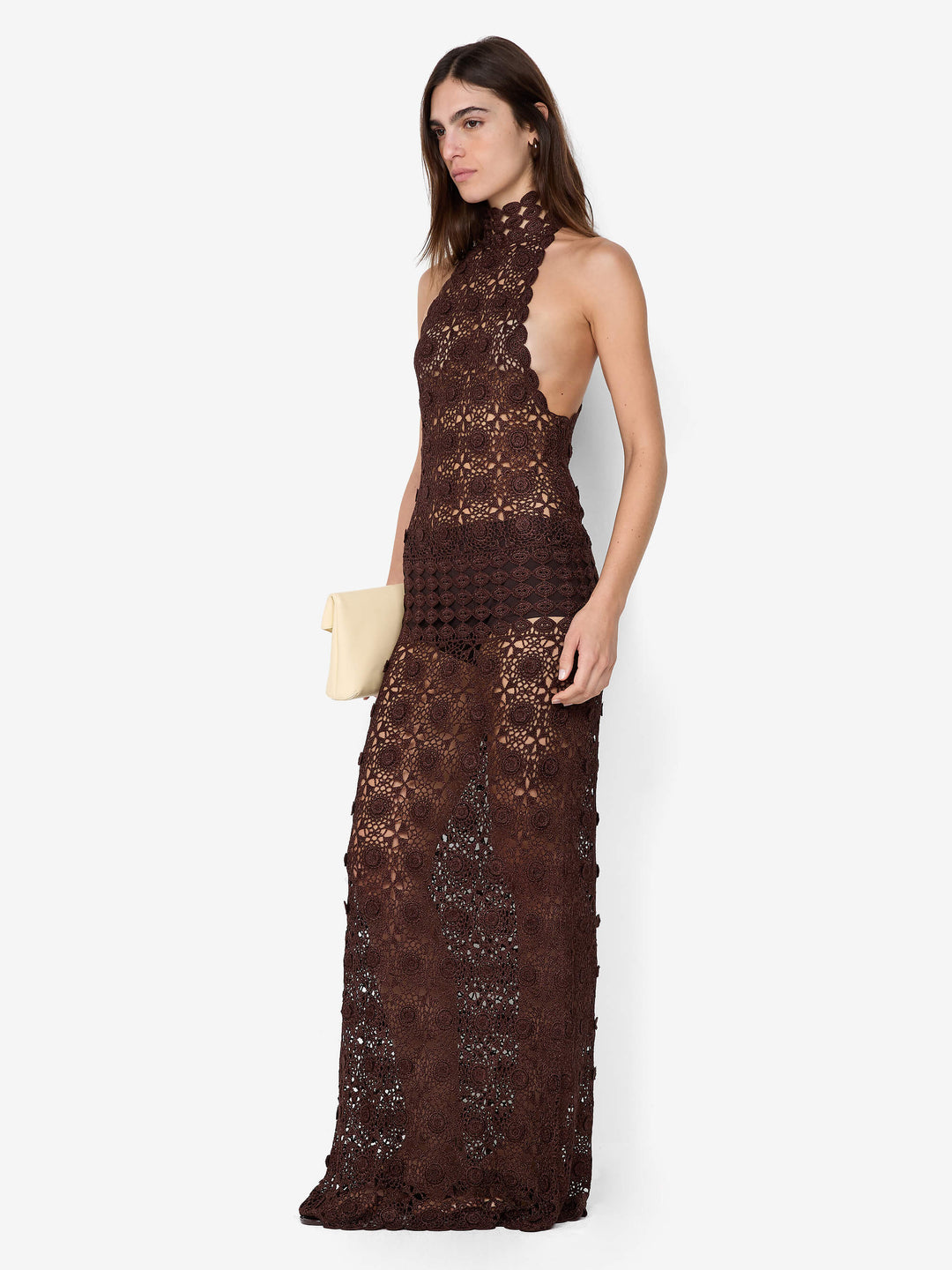 ANIA HALTER MAXI DRESS - DARK CHOCOLATE