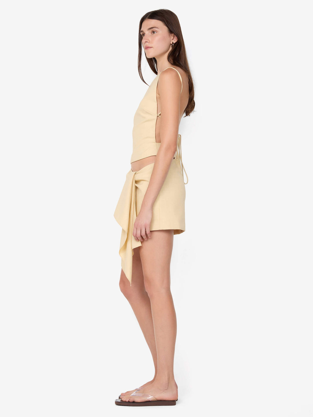 VARA DRAPE MINI DRESS - SANDSTONE