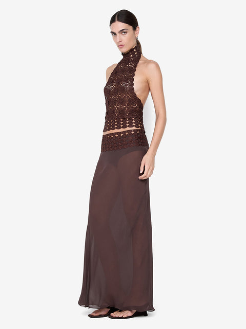 ANIA HALTER TOP - DARK CHOCOLATE
