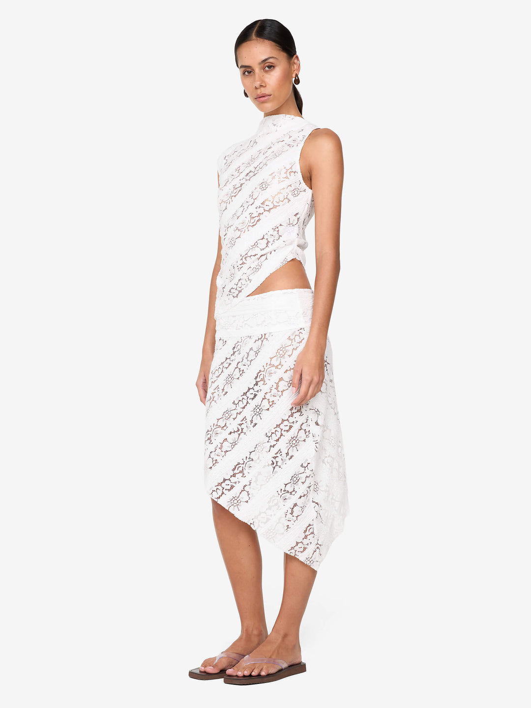 HENRIETTA ASYM SKIRT - WHITE
