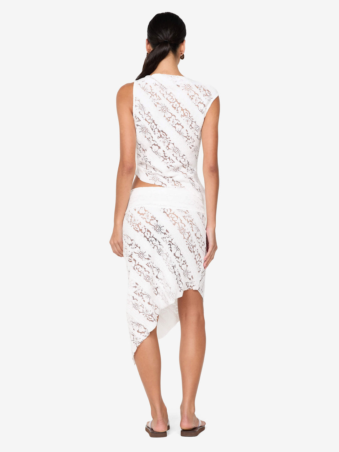 HENRIETTA ASYM SKIRT - WHITE