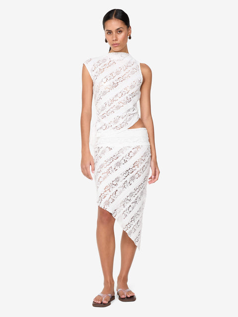 HENRIETTA ASYM TOP - WHITE