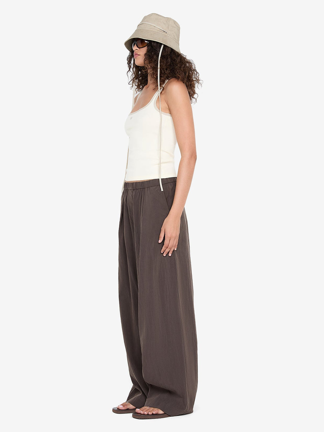 LANA SQUARE NECK TANK - CHALK / CEMENT