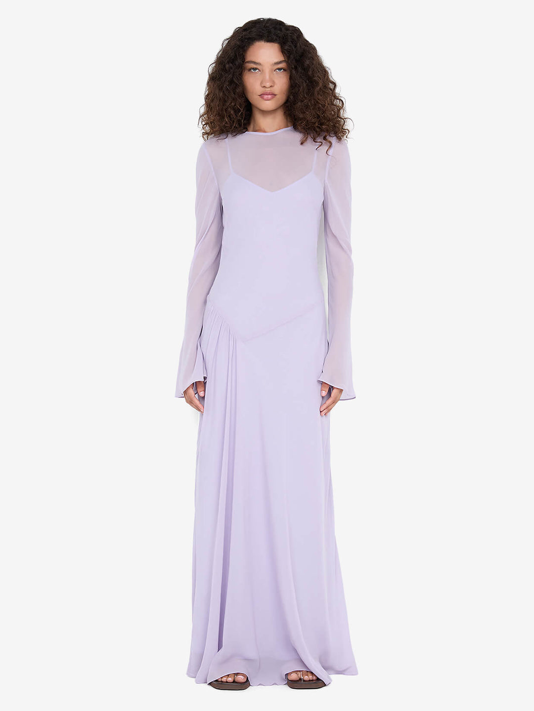 DELILAH LONG SLEEVE MAXI DRESS - WISTERIA