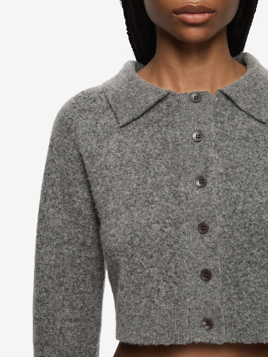 ADA CROPPED CARDI - CHARCOAL