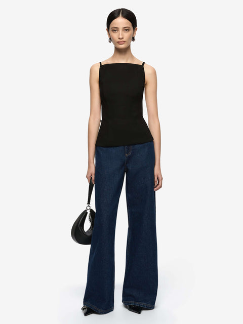 MOR BACKLESS TOP - BLACK