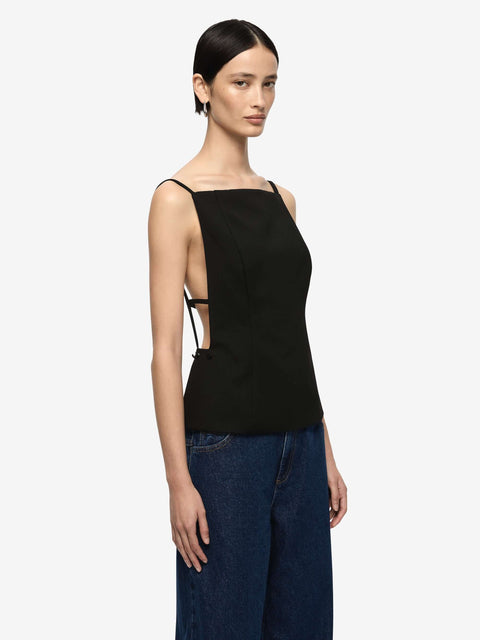 MOR BACKLESS TOP - BLACK