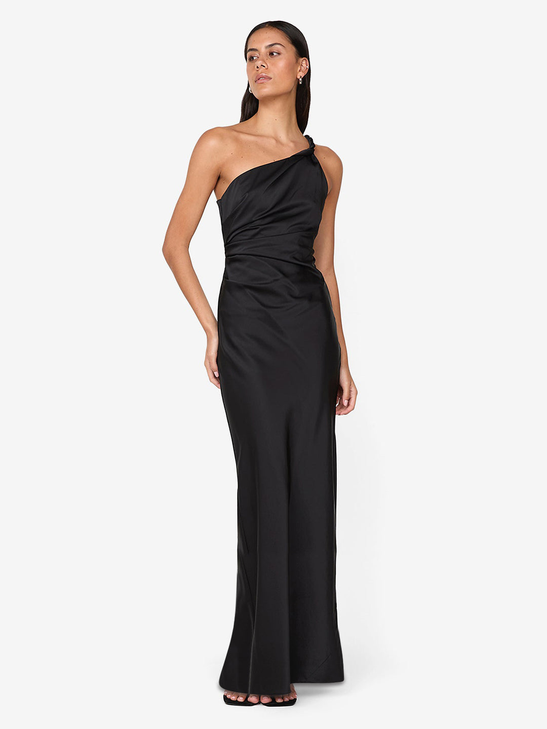 LUNETTA TWIST STRAP DRESS - BLACK