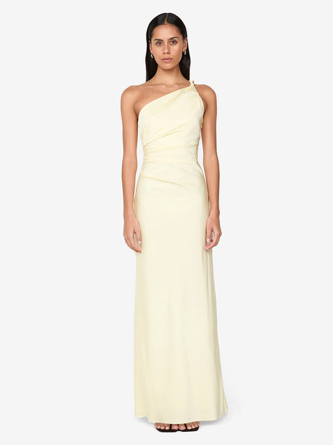 LUNETTA TWIST STRAP DRESS - ICE YELLOW