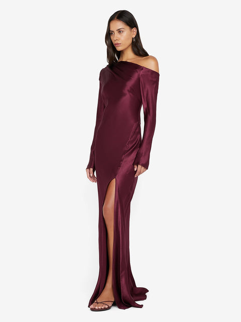 SIENA ASYM MAXI DRESS - PLUM