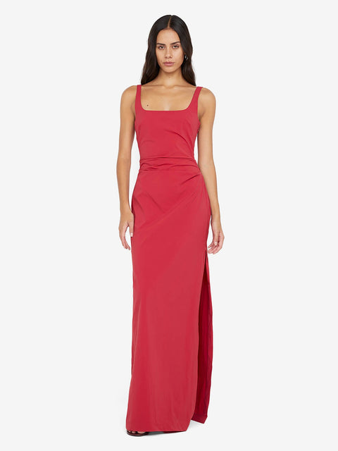 DANTE TUCK MAXI DRESS - CHERRY