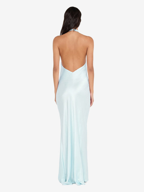 ELISIA WRAP MAXI DRESS - ARCTIC BLUE