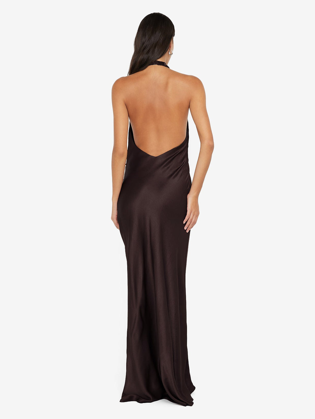 ELISIA WRAP MAXI DRESS - DARK CHOCOLATE