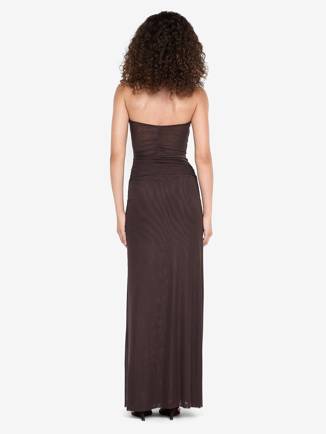 IDA STRAPLESS DRESS - DARK CHOCOLATE