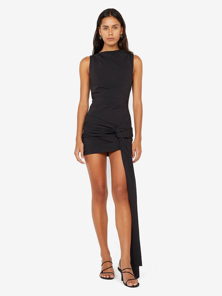 DOMENIC ASYM MINI DRESS - BLACK