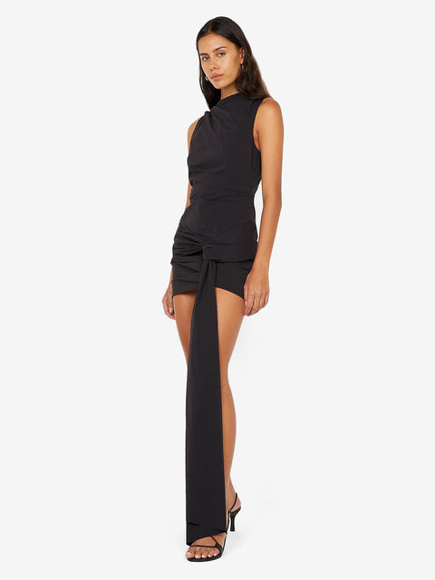 DOMENIC ASYM MINI DRESS - BLACK