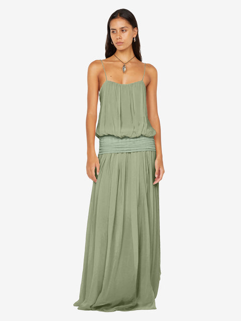 CAMILLE BLOUSON DRESS - PISTACHIO