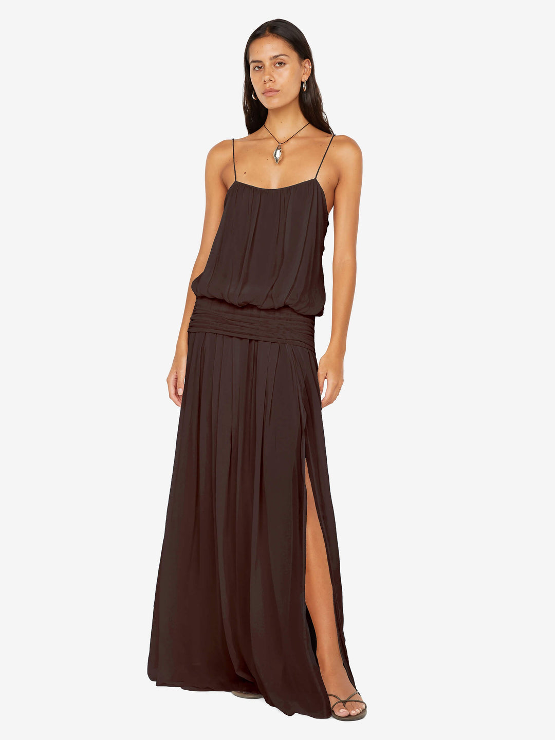 CAMILLE BLOUSON DRESS - DARK CHOCOLATE 4 CAMILLE BLOUSON DRESS - DARK CHOCOLATE 4