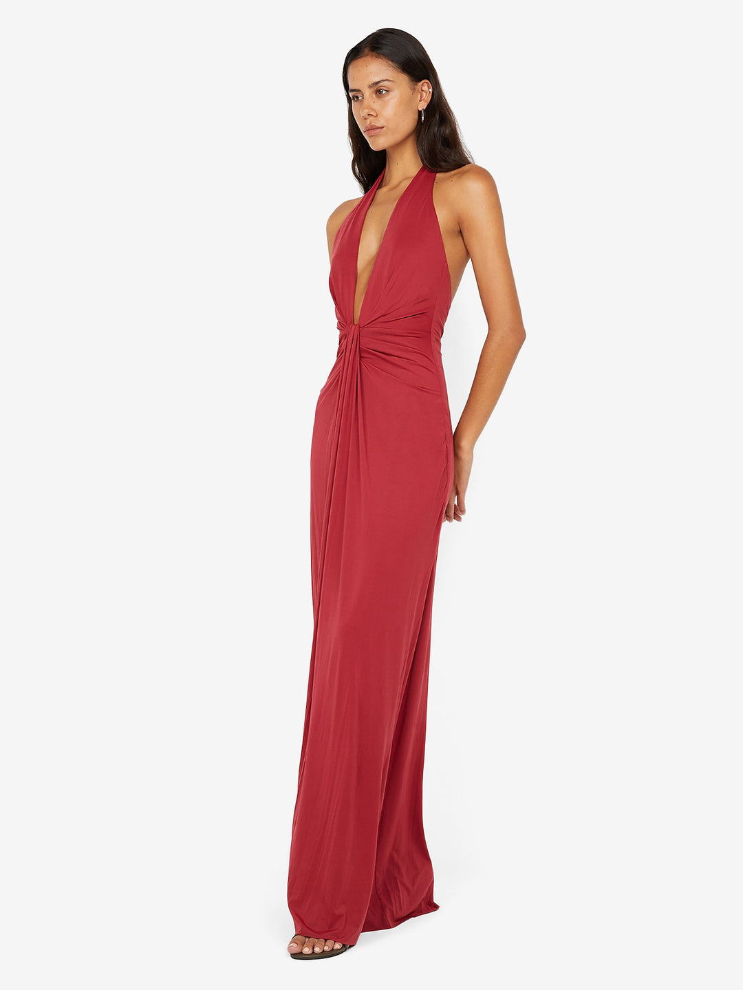 SUSIE PLUNGE MAXI DRESS - CHERRY
